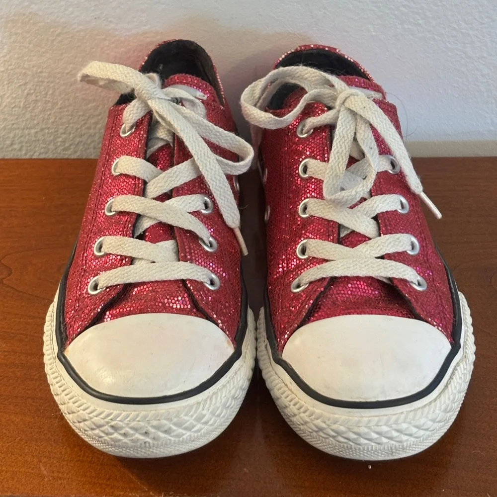 Converse Kids' Chuck Taylor All Star Low Tops Hot Pink Sparkle